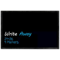 Write Away Message Board W/ Black Frame -24"x36" W/ 2 Markers